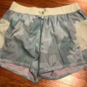 Mint green camo shorts